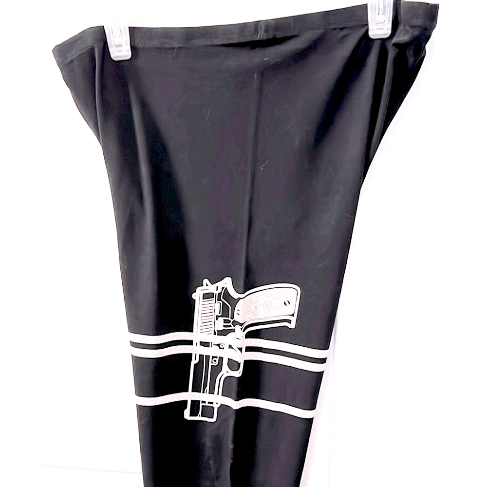 🔴 CLEARANCE- BLACK GUN PISTOL FIREARM RIFLE LEG HOLSTER LEGGINGS Fits XXL 1X 2X - Picture 3 of 9